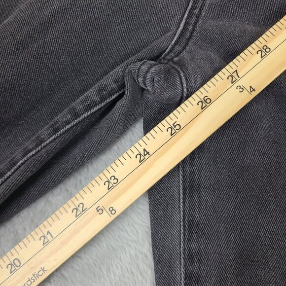 Pac Sun Jeans Women Size 26x26 Black Straight Distressed High Rise Button Fly - Picture 8 of 9